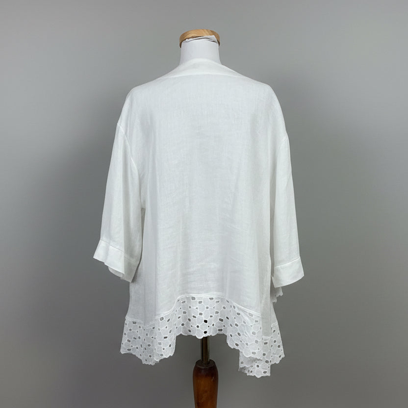 Italian white linen jacket, size S/M