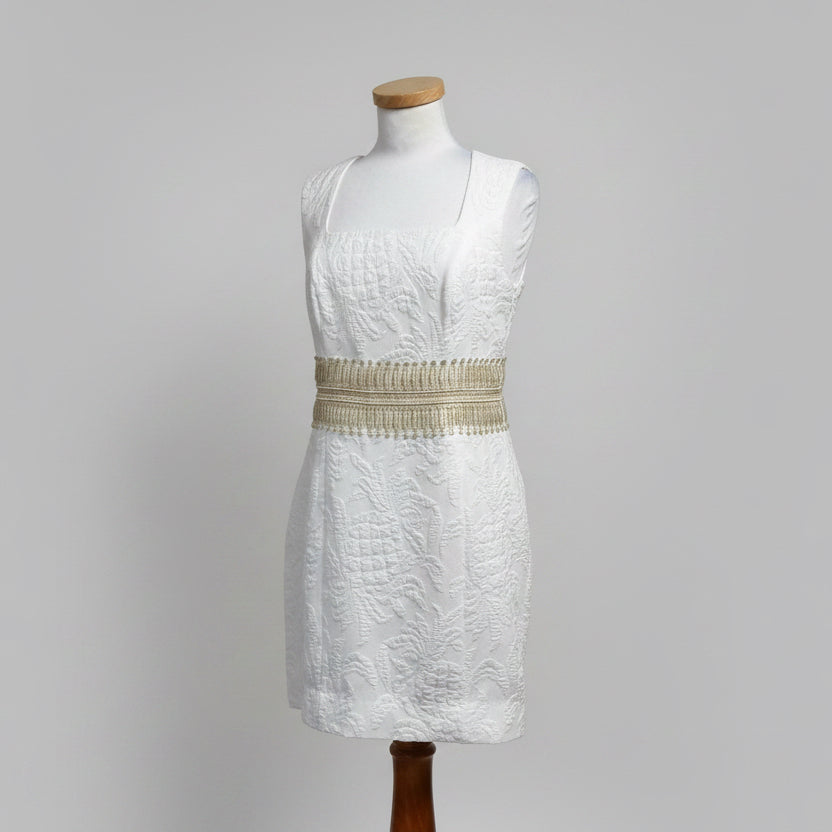 Lilly Pulitzer white and gold Rubina dress, size 6