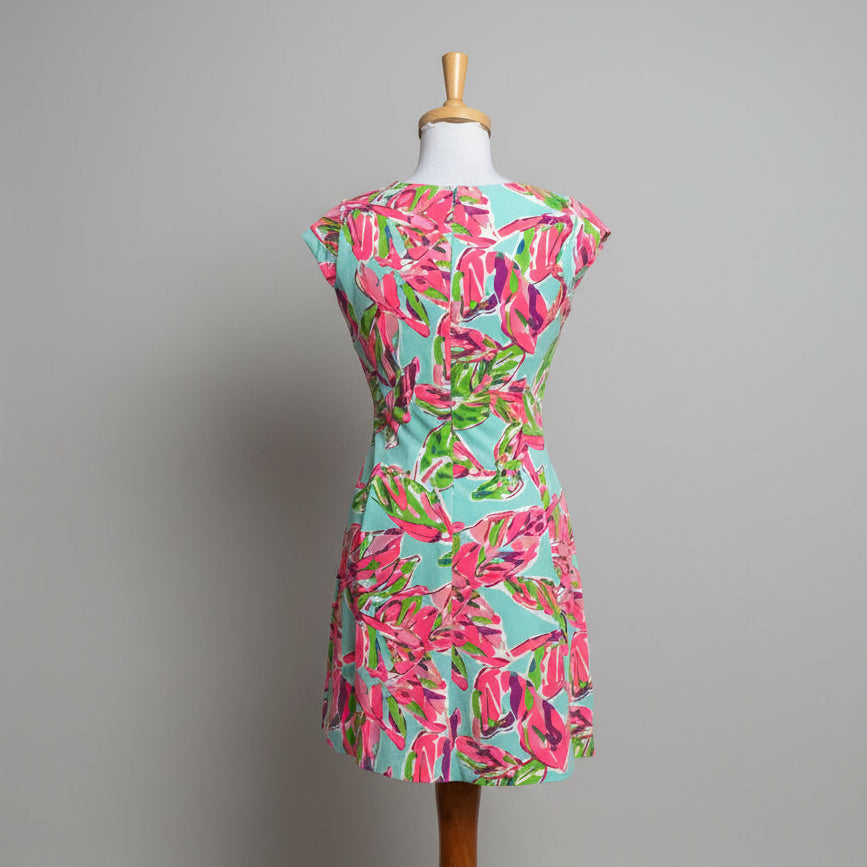 Lilly Pulitzer aqua/neon pink Brielle dress, Size XS