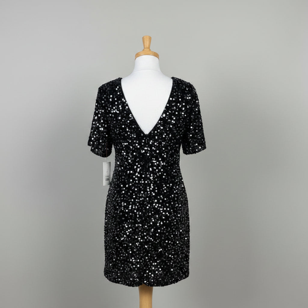 Alex Marie black sequin dress, size S, NEW WITH TAGS!