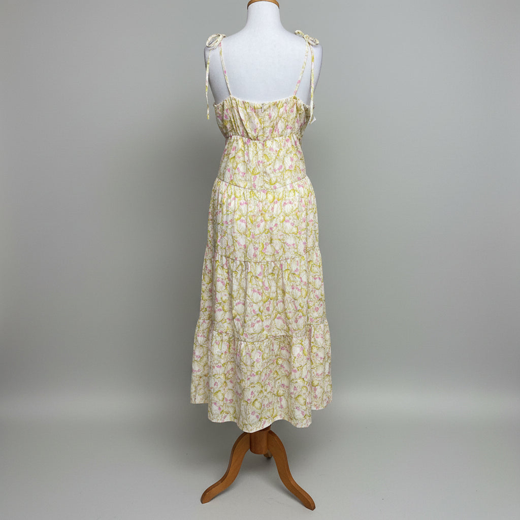 ASTR The Label yellow and pink floral dress, size L, NEW WITH TAGS!