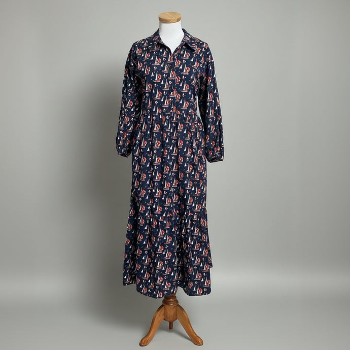 Maeve navy sailboat print dress, size XL