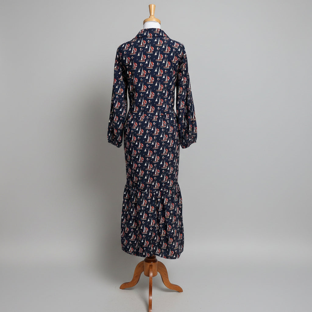 Maeve navy sailboat print dress, size XL