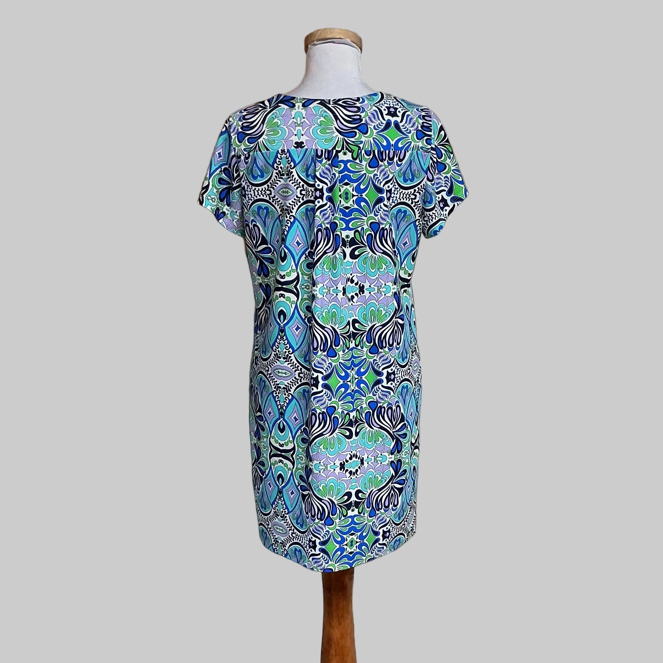 Jude Connally blue multi floral patterned dress, size M
