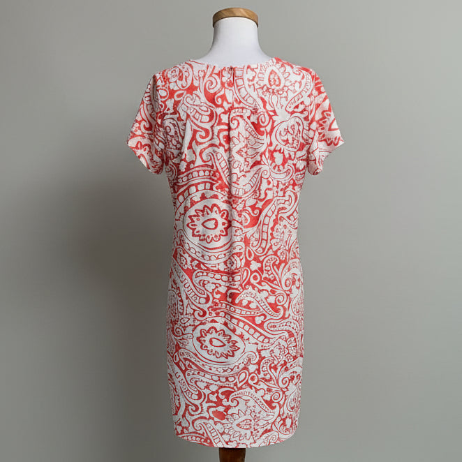 Jude Connally coral & white knit dress, size M