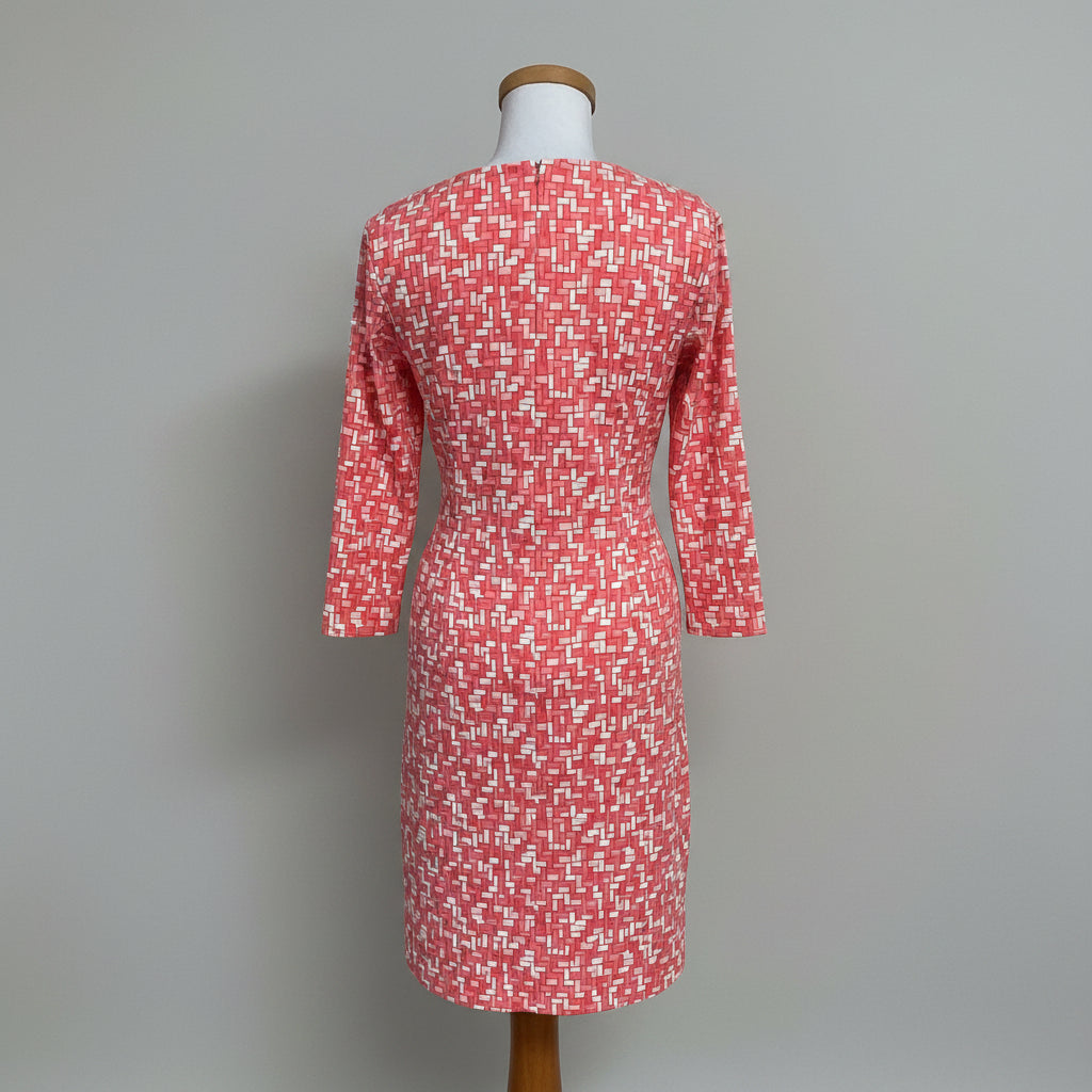 J. McLaughlin coral and white Sophia dress, size L, NEW WITH TAGS!