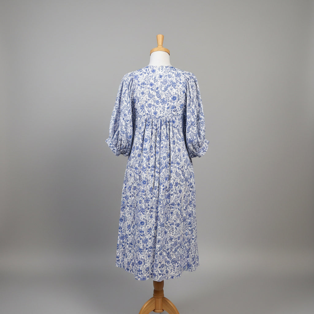Haven blue & white floral dress, size XS