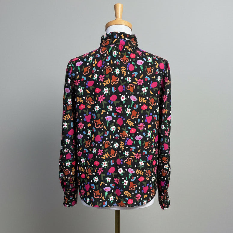 Crosby black floral Lyla blouse, size M