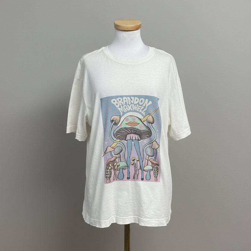 Brandon Maxwell white mushroom tee, size L