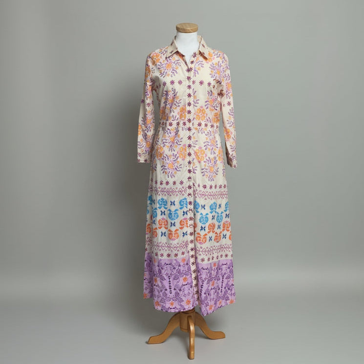 Oliphant pink and purple print dress, size M
