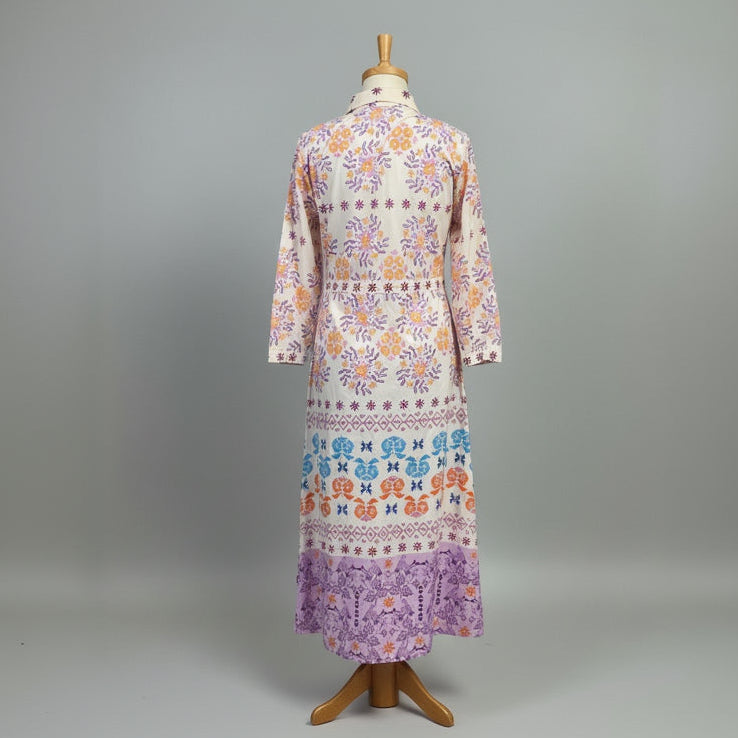 Oliphant pink and purple print dress, size M