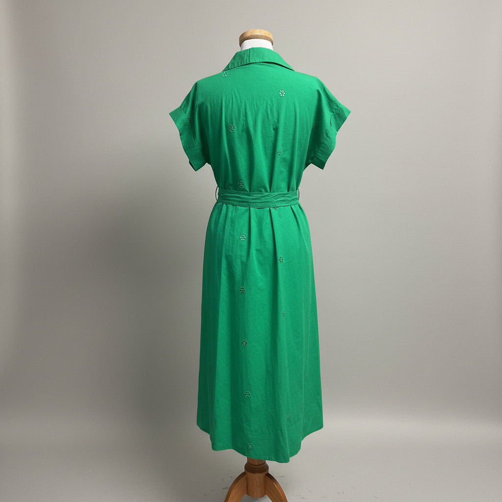 Suncoo green eyelet Coco dress, size XXS