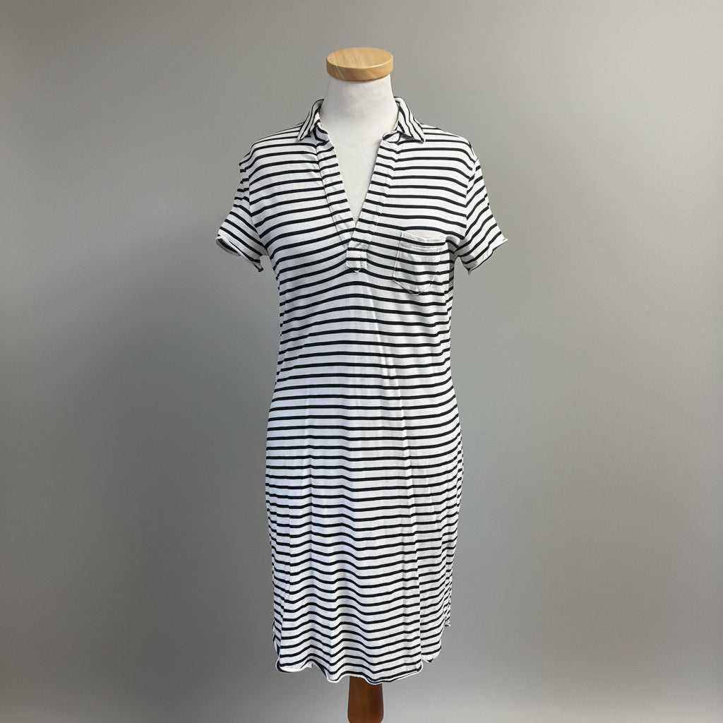 Frank & Eileen white and black stripe Lauren dress, size XS