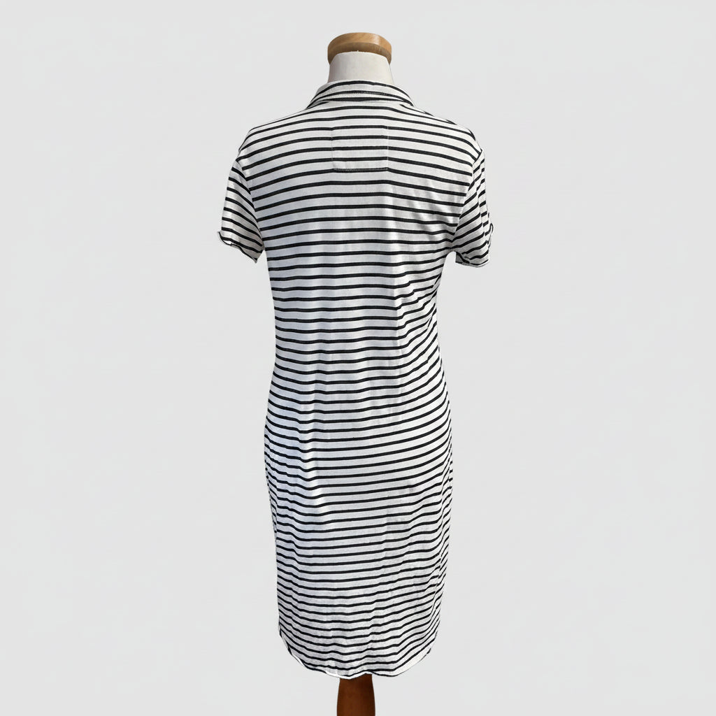 Frank & Eileen white and black stripe Lauren dress, size XS