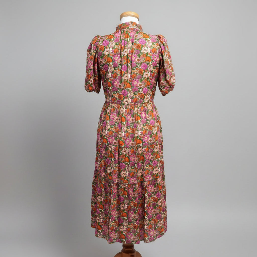 Trovata magenta and orange floral Hildie dress, size XS