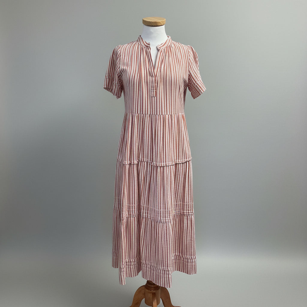 Trovata terra cotta stripe dress, size XS