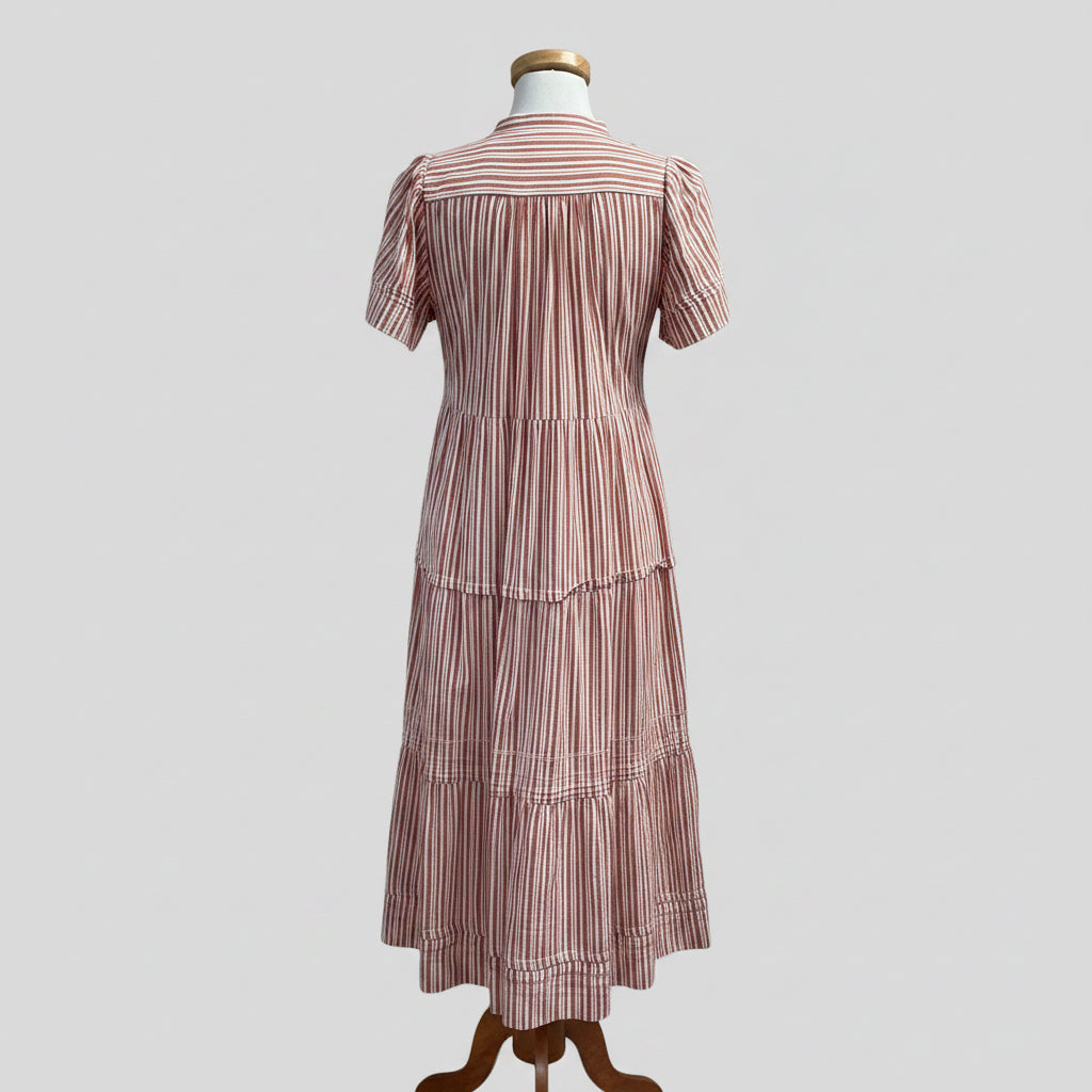 Trovata terra cotta stripe dress, size XS
