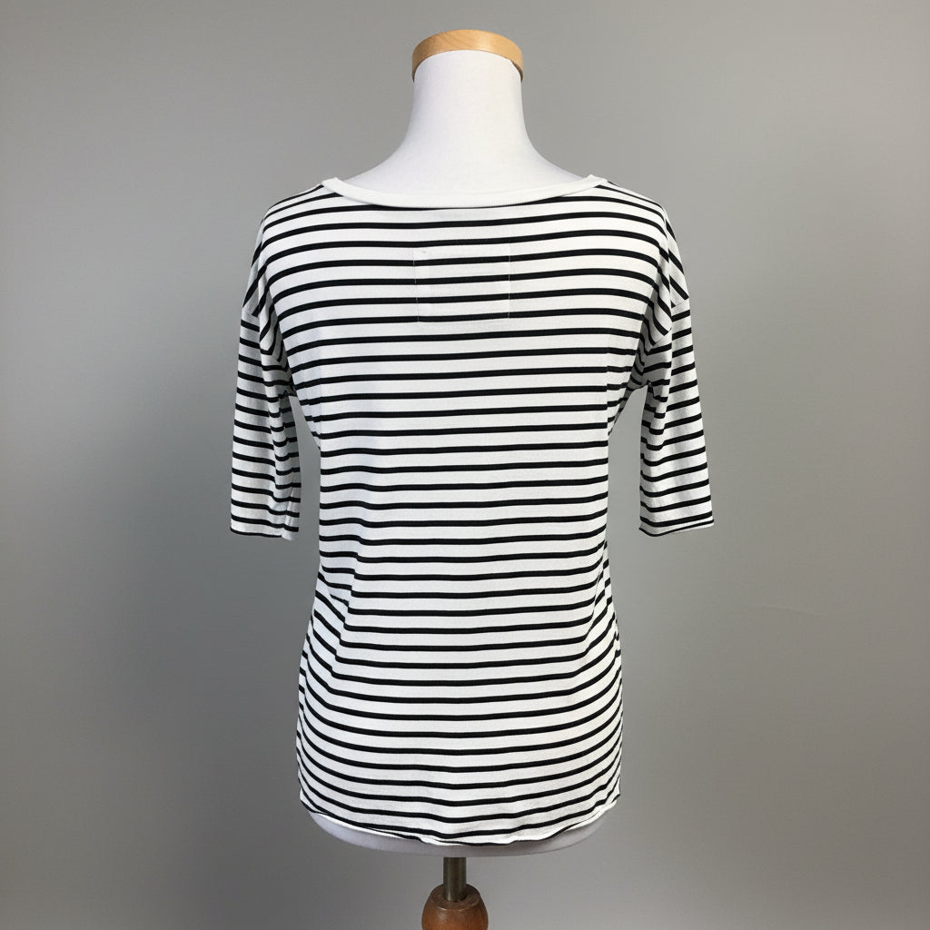 Frank & Eileen white and black stripe Josephine French tee, size XS