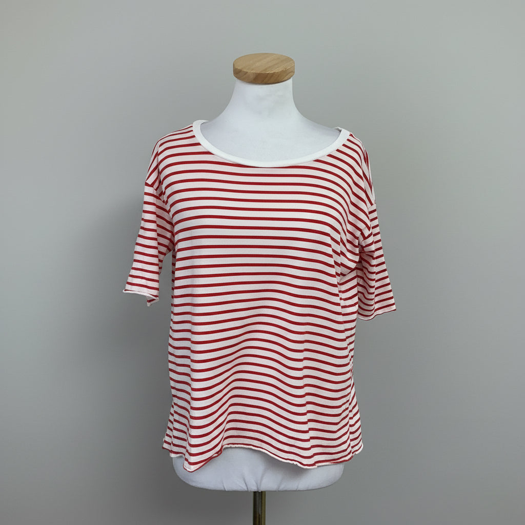 Frank & Eileen red and white stripe Josephine French tee, size XS