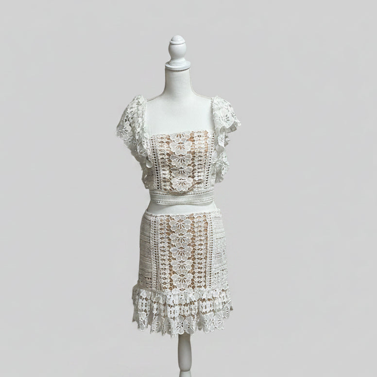 Luxxel ivory lace dress, size M