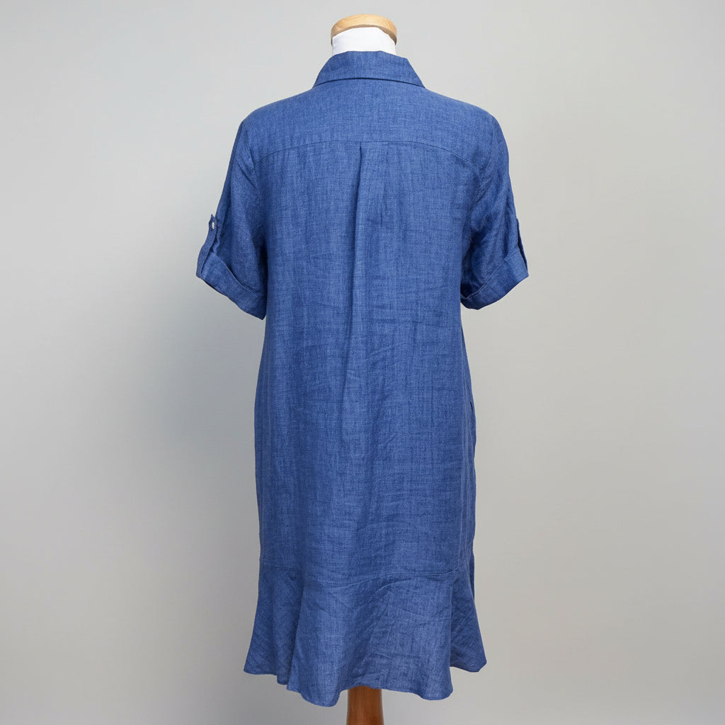 J. McLaughlin blue linen Wellesley dress, Size M