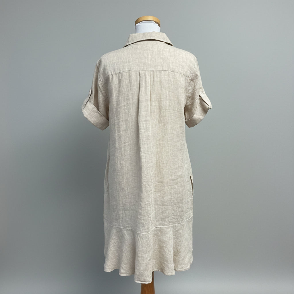 J. McLaughlin khaki linen Wellesley dress, Size M