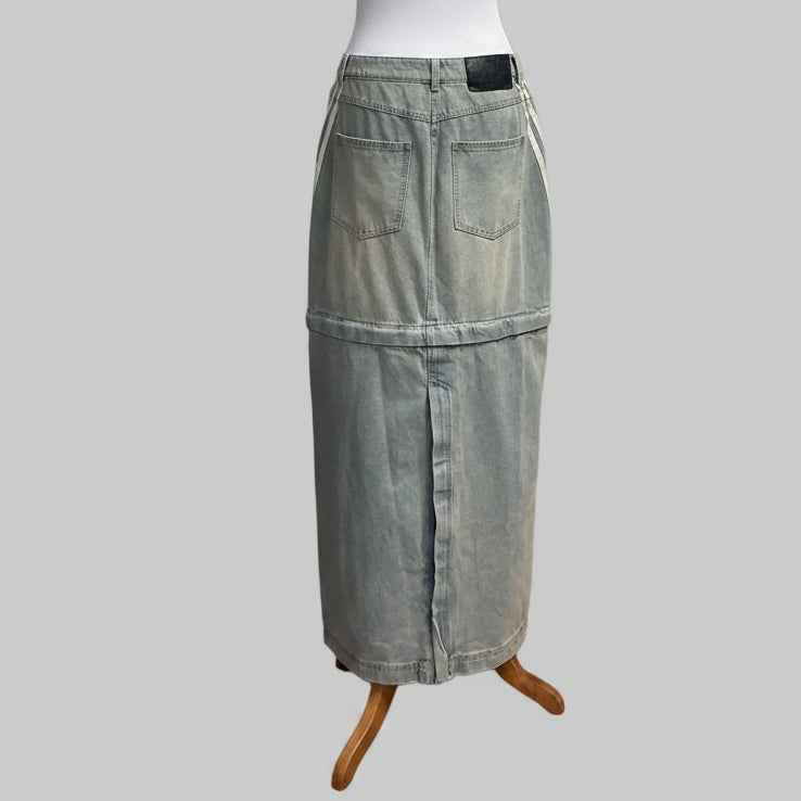 Adidas blue denim maxi 3 Season Adilenium skirt, Size 10
