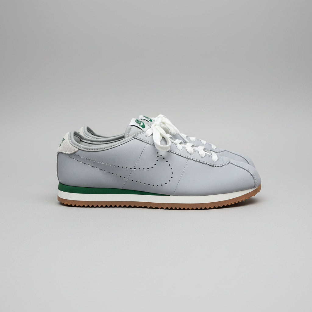 Nike gray/green leather “Cortez” sneaker, Size 9