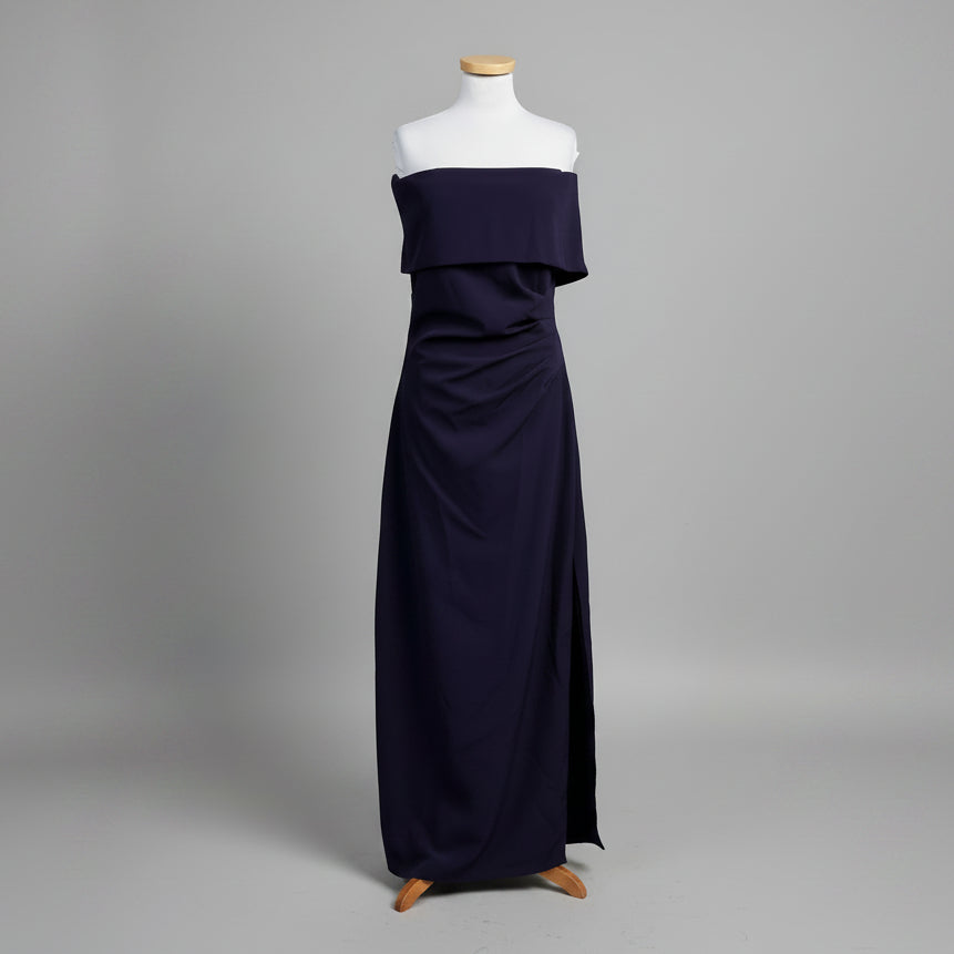 Marina eggplant off-shoulder dress, Size 14