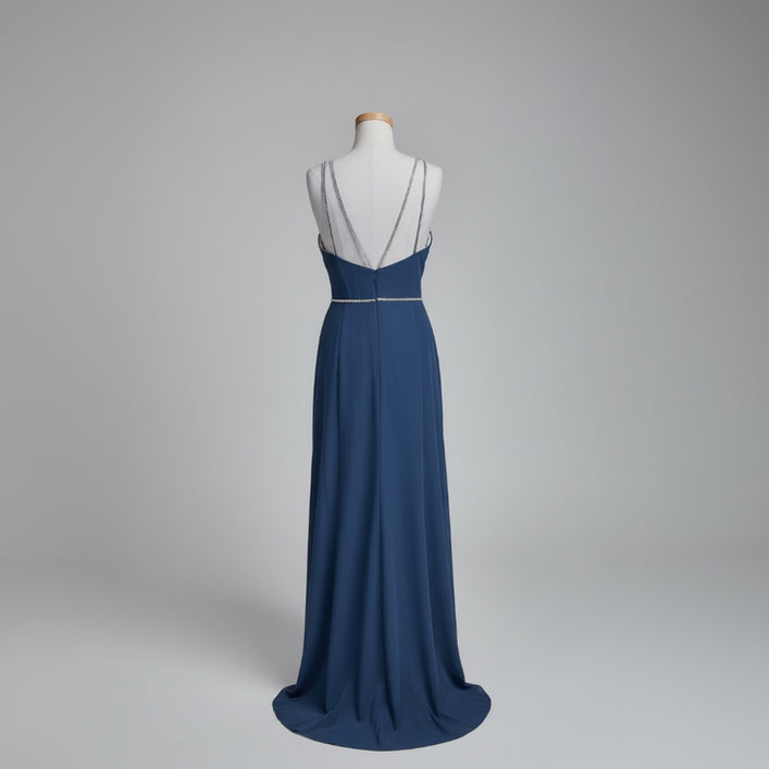Christian Wu sapphire rhinestone waist dress, Size 12