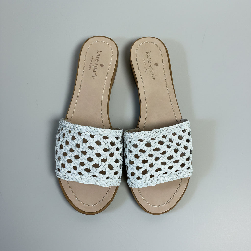 Kate Spade white Berlin sandals, size 8, BRAND NEW!