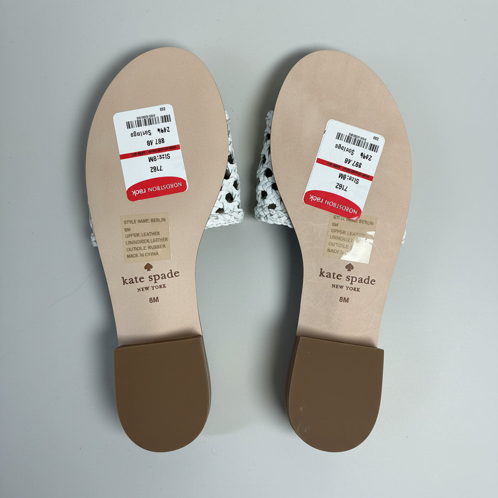 Kate Spade white Berlin sandals, size 8, BRAND NEW!