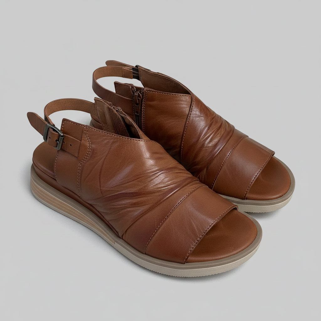 Miz Mooz cognac Conor sandals, size 8, NEW IN BOX!