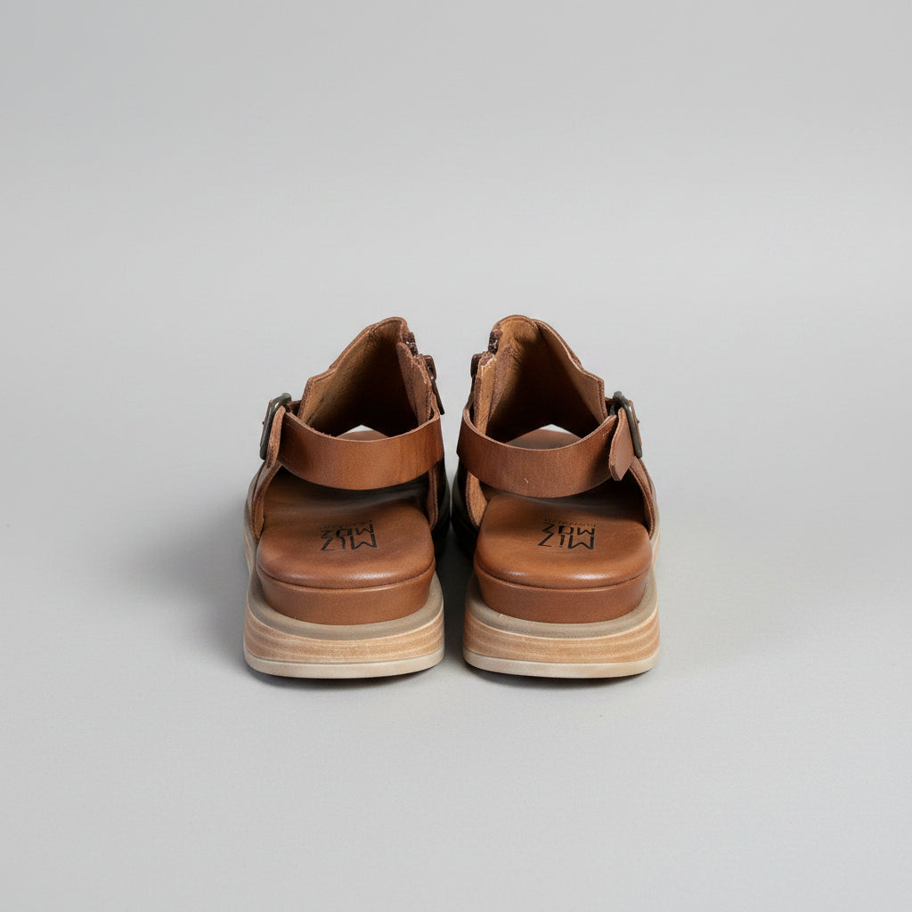 Miz Mooz cognac Conor sandals, size 8, NEW IN BOX!