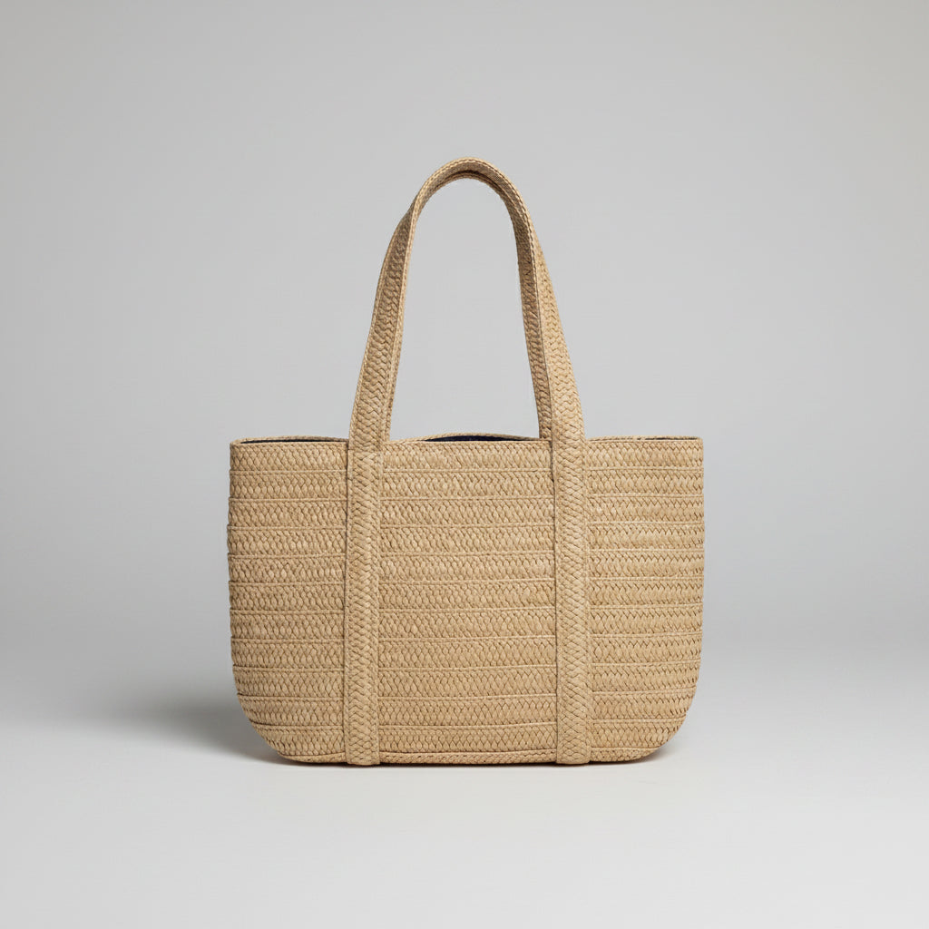 Draper James straw tote with navy ribbon, BRAND NEW!