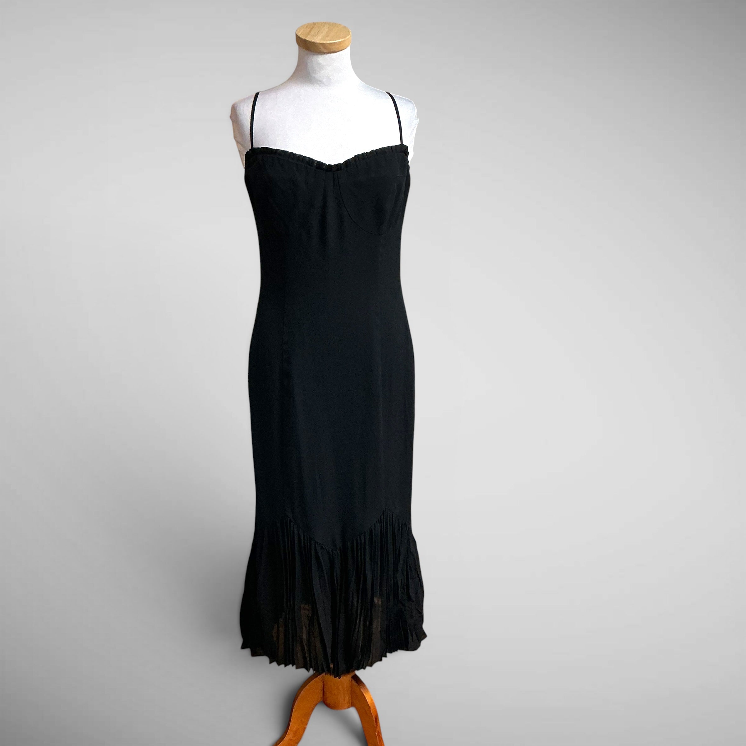 OPT black pleated hem dress, size 10, NEW WITH TAGS!