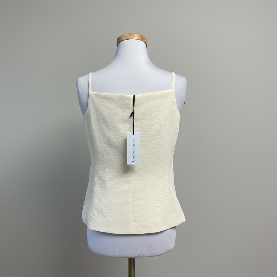 Christian Lacroix ivory sleeveless blouse, size 6, NEW WITH TAGS!