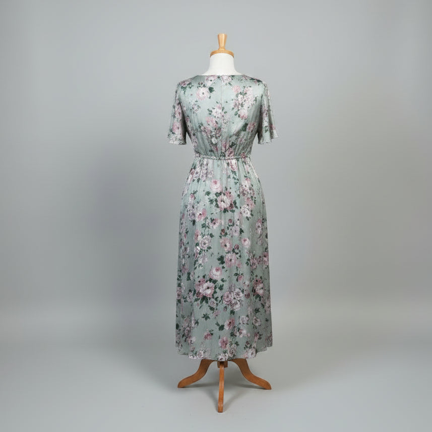 The Kooples sage and pink Flowing Flowers floral dress, size 2, NEW WITH TAGS!