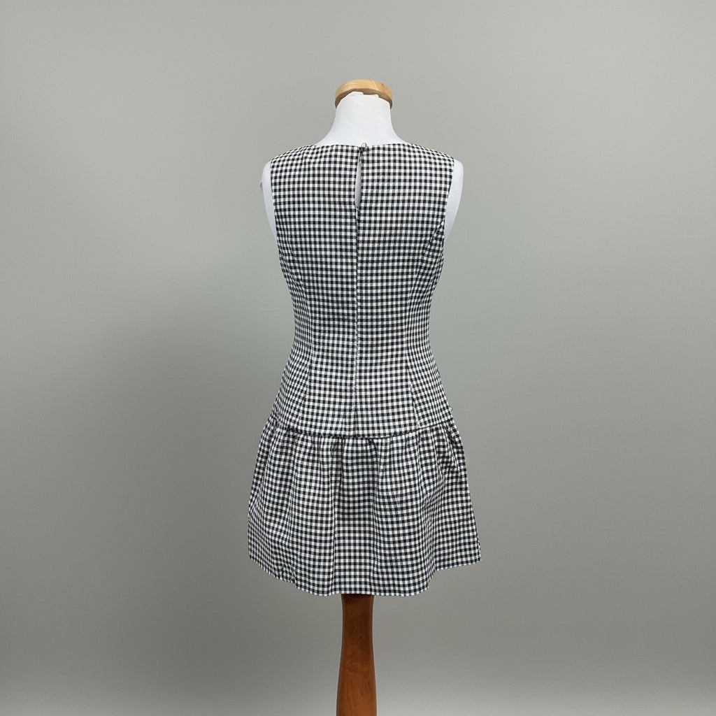 Kourt navy and white check dress, size 6, NEW WITH TAGS!