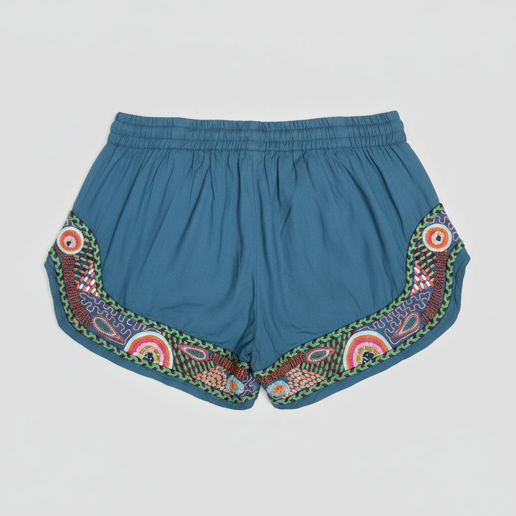 Raga denim blue embroidered shorts, size S, NEW WITH TAGS!