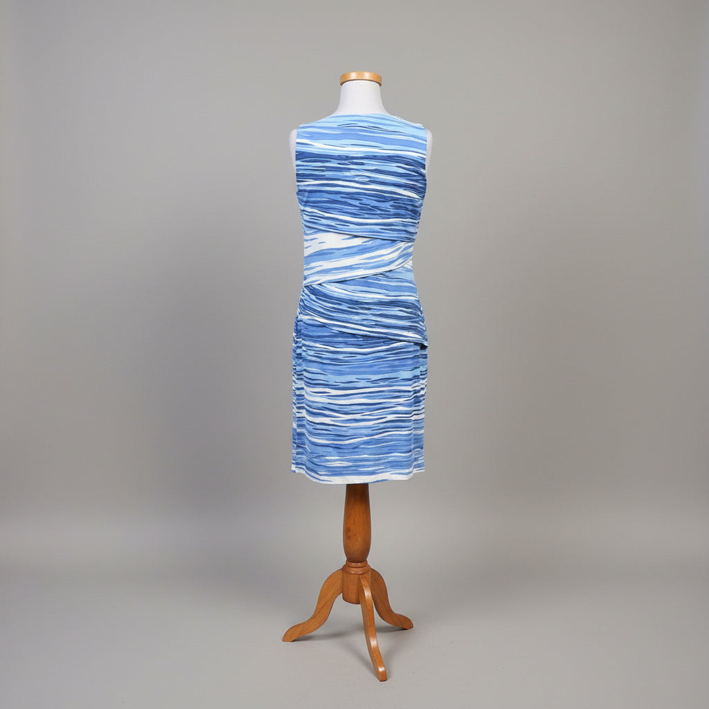 J. McLaughlin blue and white Nicola Catalina cloth sheath dress, Size M