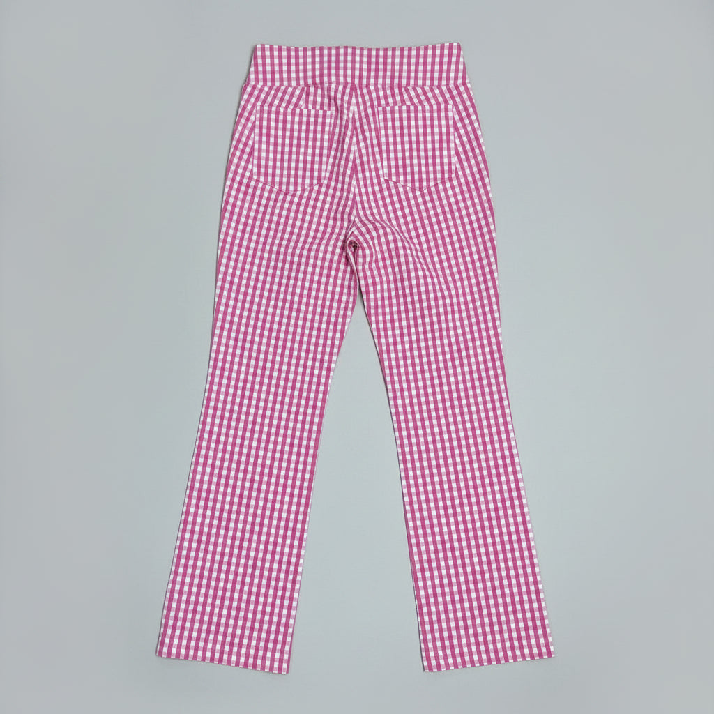 J. McLaughlin pink gingham Ivy pants, size 4