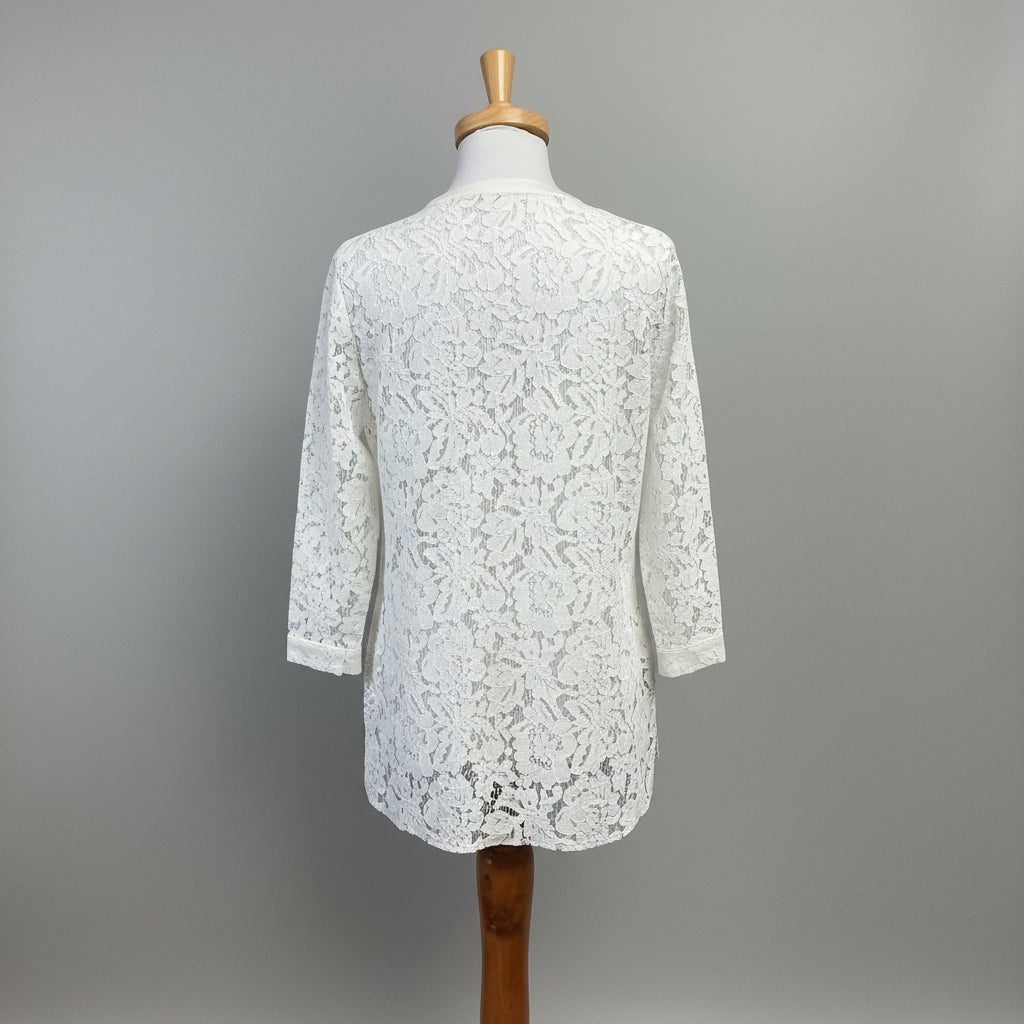 Tyler Boe white lace tunic, size M