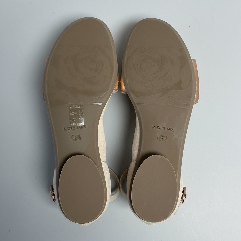Taryn Rose blush gold & tan suede sandals, size 6, BRAND NEW!