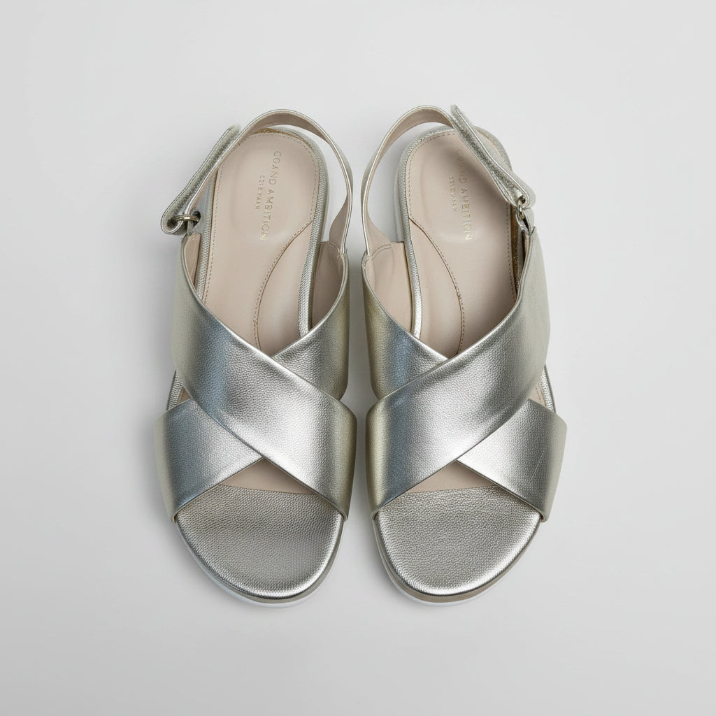 Cole Haan gold flat sandals, size 6, LIKE NEW!