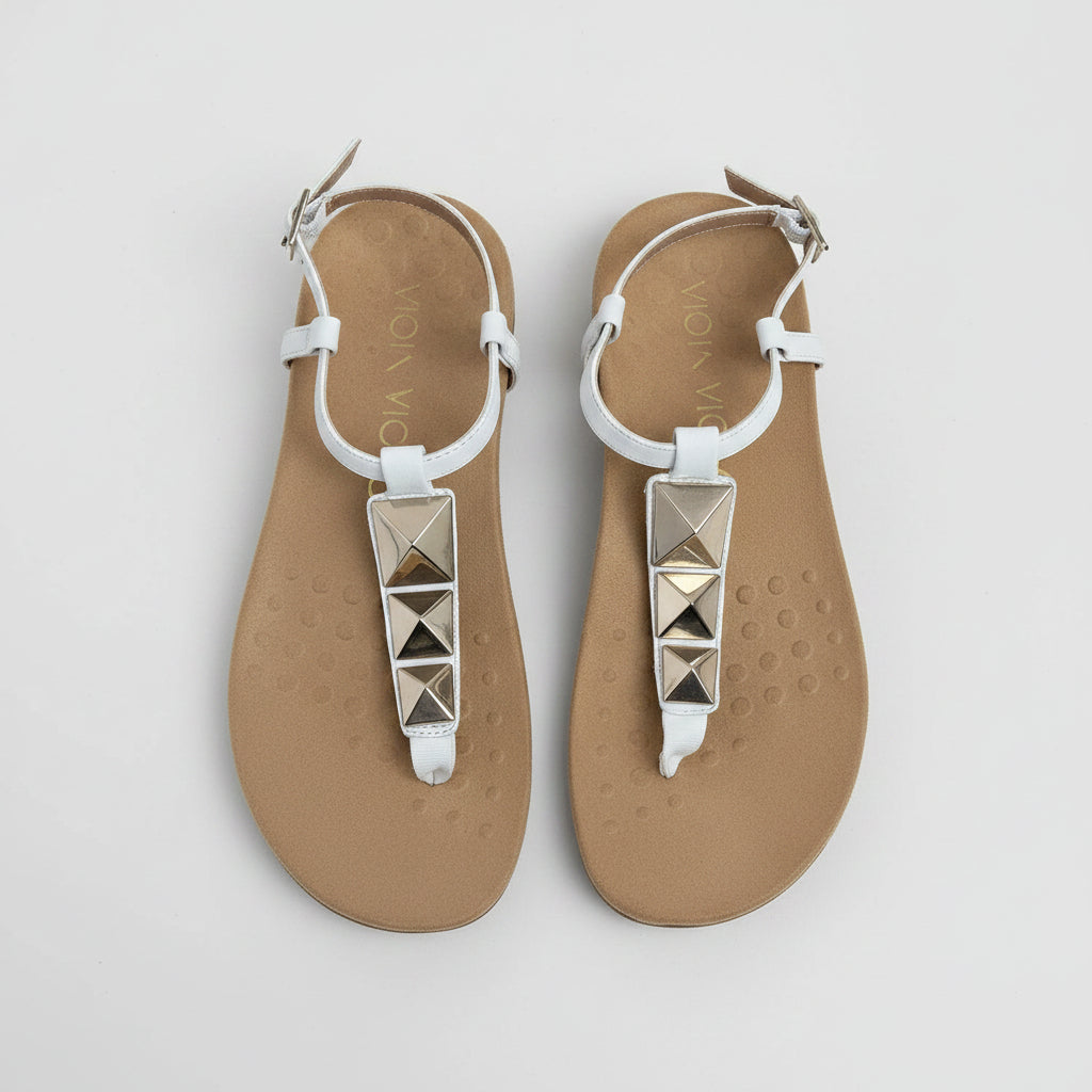 Vionic white & gold Nala sandals, size 6, LIKE NEW!