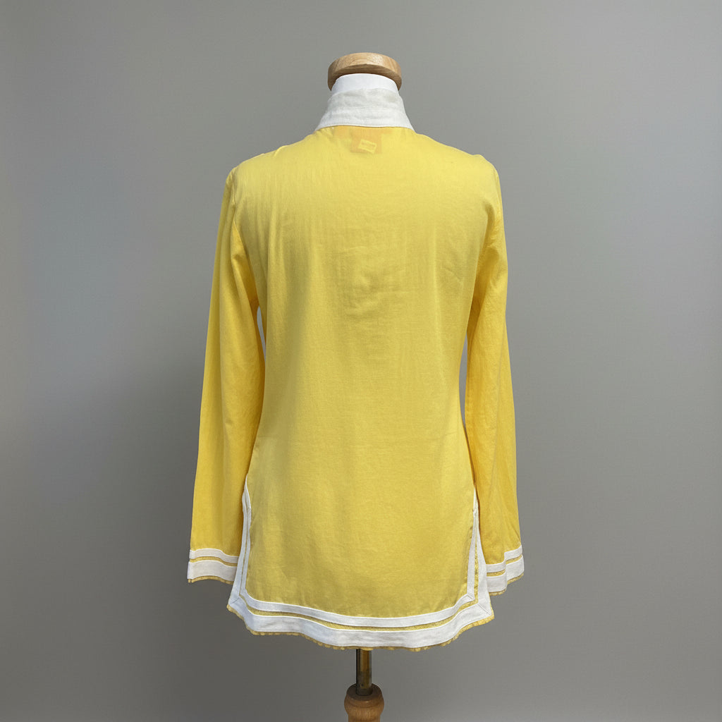 Tory Burch yellow and white tunic, size 4