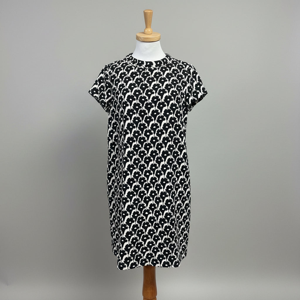 Sara Campbell black & tan floral shirt dress, size S