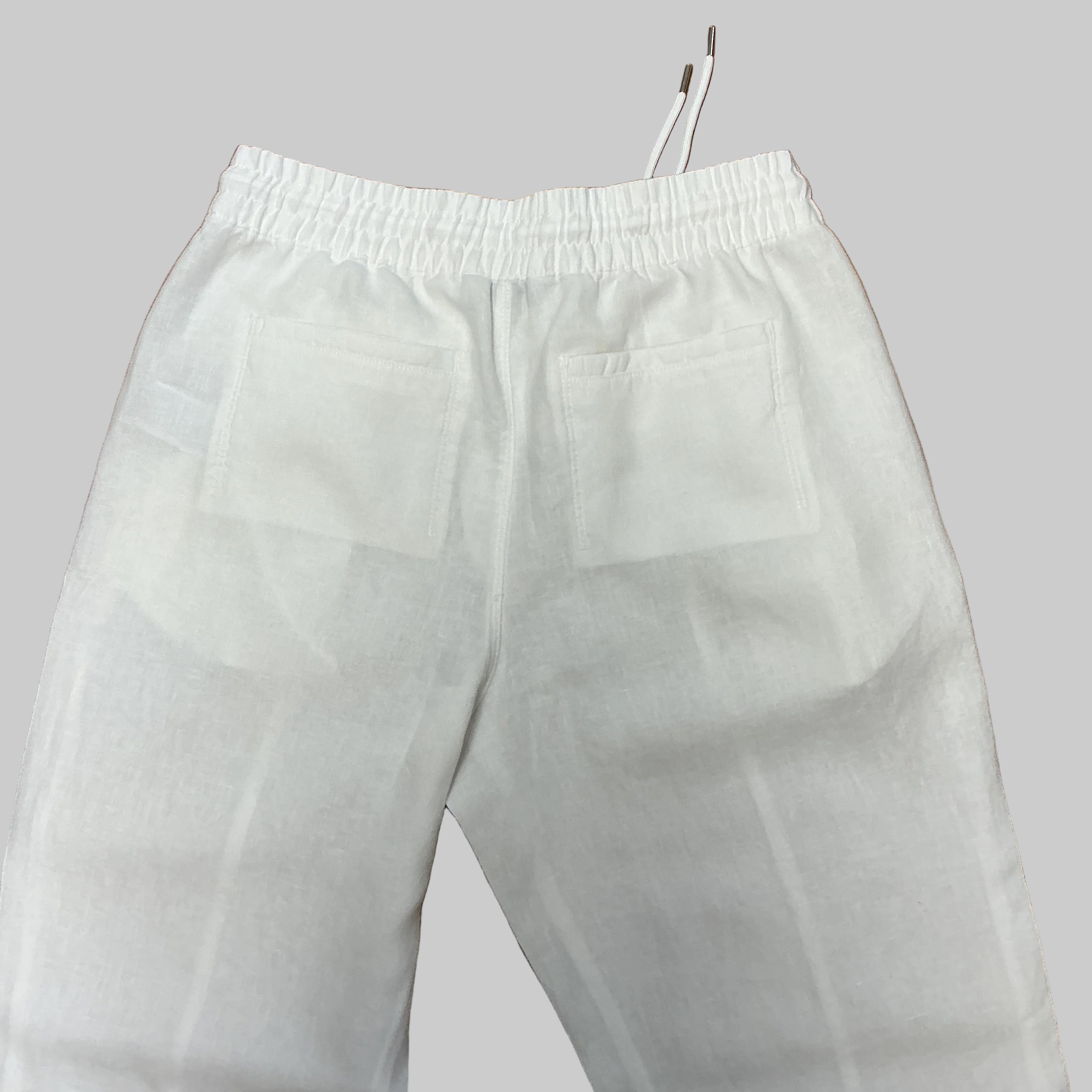 Athleta white linen drawstring pants, size S/P