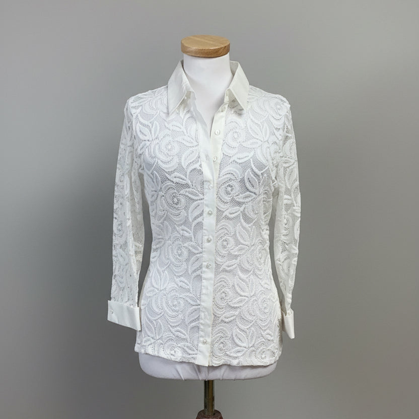 Anne Fontaine white lace blouse, size 10